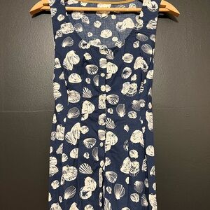 Sea Shell Tie Waist Cotton Blouse